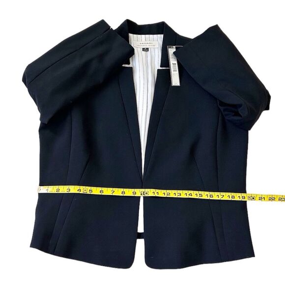 Tahari ASL Women’s Inverted Notch Collar Black Flounce Skirt Suit Size 14 - Picture 6 of 14